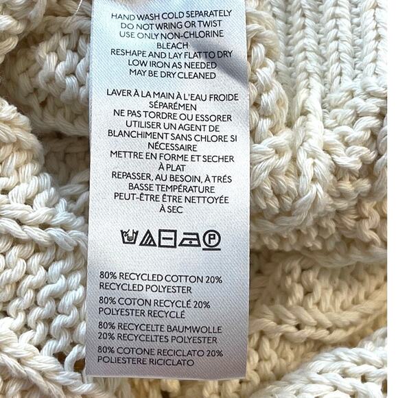 Anthropologie Pilcro Oversized Roll-Neck Cable Sweater in Cream Size XL - Picture 10 of 11